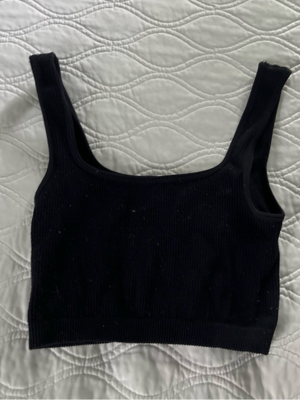 Zara Black Ribbed Crop Top Size XS